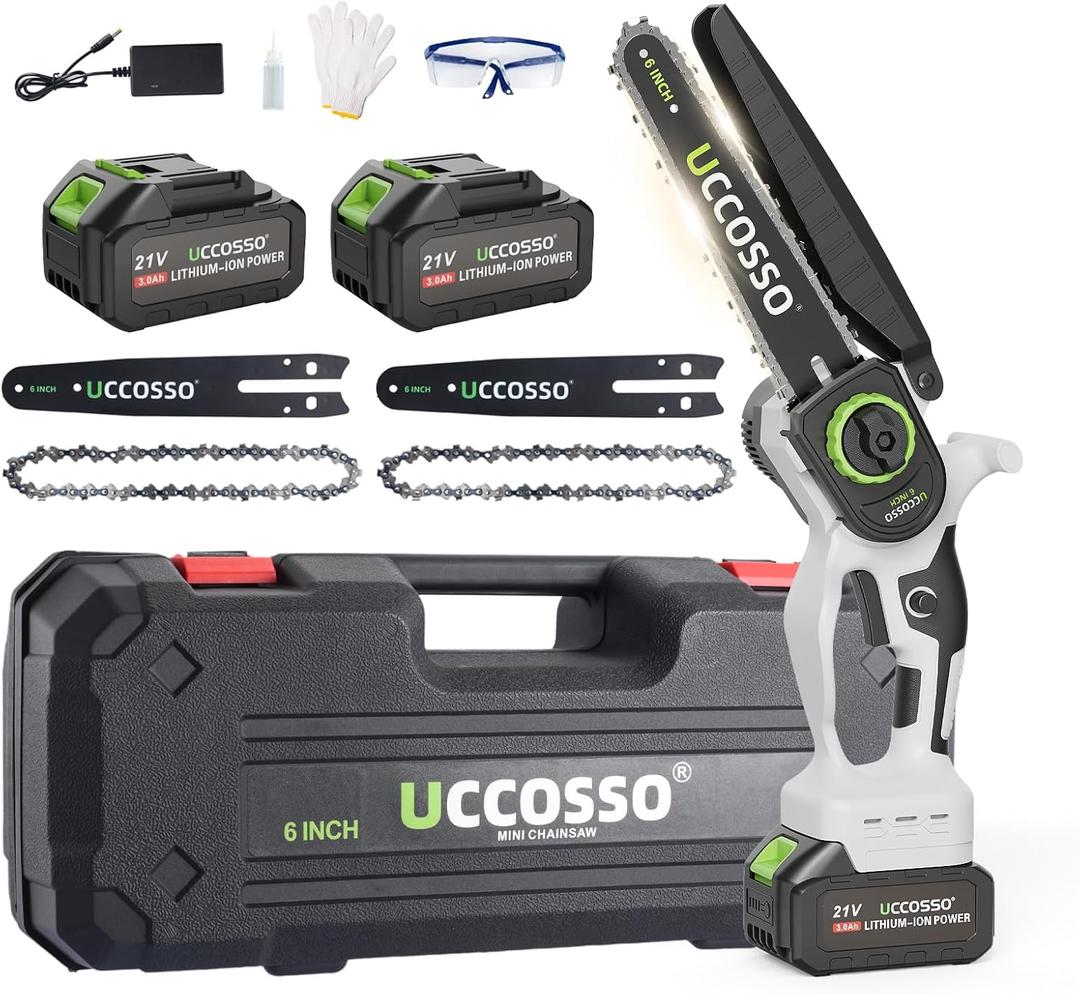 Mini Chainsaw 6 Inch Cordless Hand-Held Electric Chain Saw,Small Chainsaw 23.0Ah Battery Powered Safety Lock for Tree Trimming, Branches, Wood Cutting