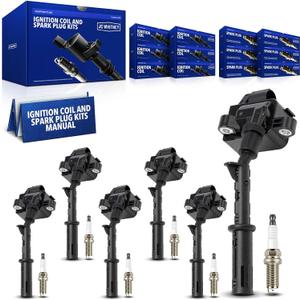 JC Whitney JFBAJCWICK00285 6pcs Ignition Coils & 6pcs Iridium Spark Plugs Kit - Compatible with Mercedes-Benz ML350 2012-2015 - 3.5L Cyl.6