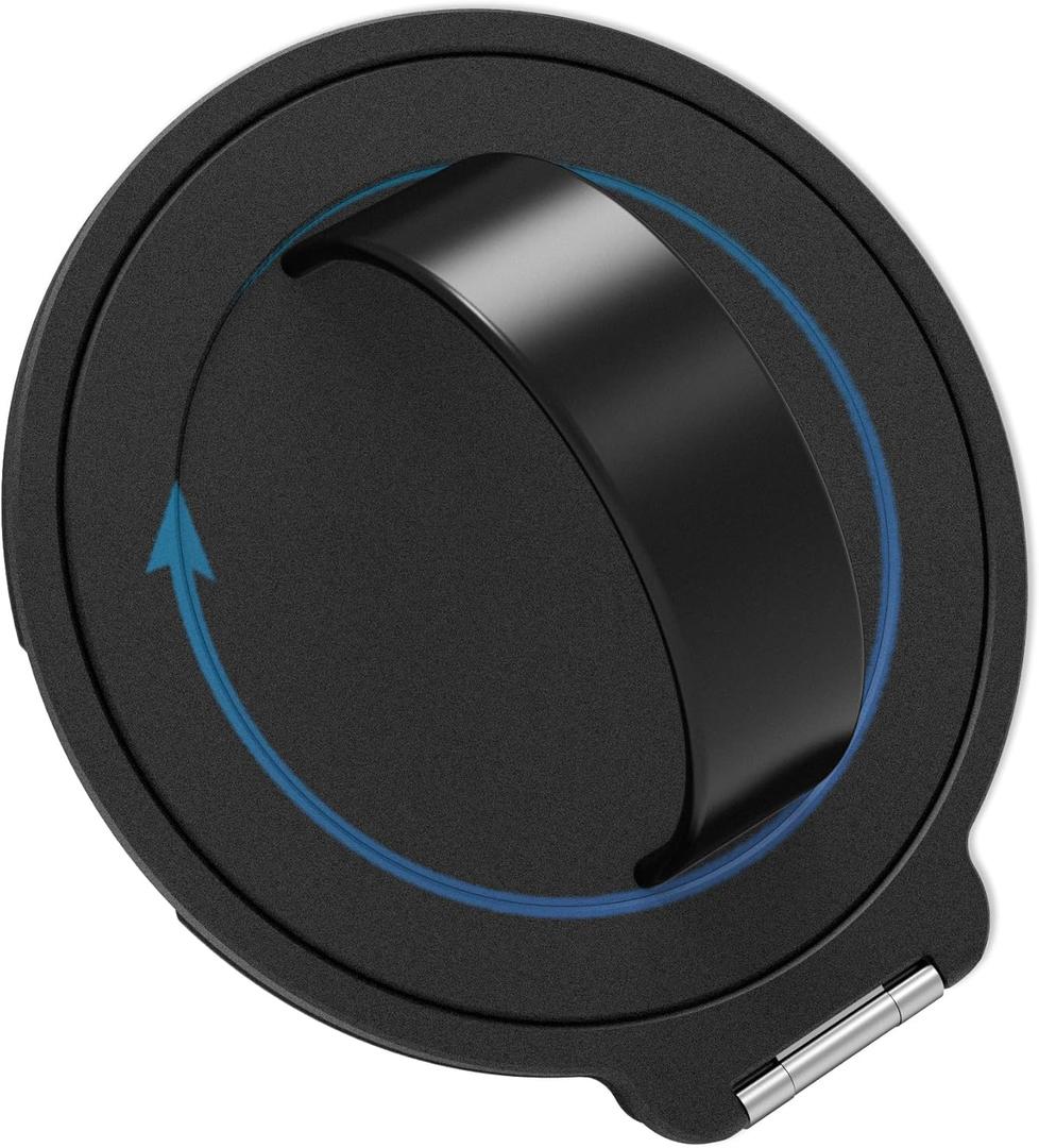 Grat 3 for Magsafe Magnetic Phone Grip Stand, 360 Rotatable Silicone Strap Phone Loop Holder, Detachable Ring Kickstand Compatible with iPhone 17 Pro Max Air 16 15 14 13 12, Black