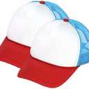 MR.R Sublimation Blanks Polyester Mesh Cap Mesh Hat Two Tone Trucker Summer Mesh Cap with Adjustable Snapback,2pcs per Pack
