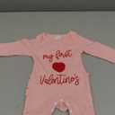 My First St Patricks Day Baby Girl Outfit Newborn Onesie Long Sleeve Romper Waffle Jumpsuit Clothes With Headband (Valentines Pink, Newborn)