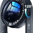 2025 New Desk Fan, Quiet Air Circulator Mini Fan for Bedroom, Portable Smart Display USB Fan, 4 Speeds Strong Airflow, 120Tilt, Small Desktop Table Fans For Office Bedside Room, Translucent Black
