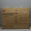 Wide Stadium Seats With Back Support, Exclusive "Sofa Style" Design Extra Thick Bleacher Chairs With Back and Cushion, 6 Reclining Positions - Ultimate Comfort for Sports Events (Black, 22.5"), 1 Pack