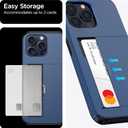 harusaki   iPhone 15 Pro Max Case with Card Holder - Wireless Charging Compatible iPhone 15 Pro Max Wallet Case with Hidden Card Slot for Men and Women (Blue)