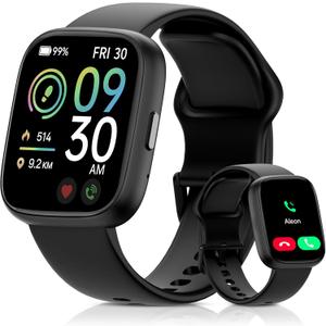Smart Watch for Men Women, Bluetooth Calling, 1.83" HD Touch Screen Fitness Tracker, 100+ Sports Modes, DIY Dial, Sleep Steps Monitor, IP68 Waterproof, Compatible with Android & iOS (Black)