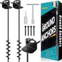 25" Ground Anchors Screw in, Mobile Home Anchors with Upgraded Wider Spiral Blades, Earth Anchors Swing Set Anchors High Wind Heavy Duty for Shed, Trampoline, Carports(Set of 2)
