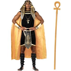 Morph Deluxe Egyptian Pharaoh Costume Men With Staff, Pharaoh Costumes Adult, Halloween Costume For Mens (XX-Large)