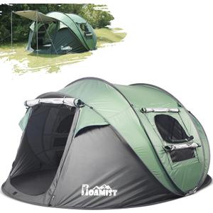 Tents for Camping, 2/3/4 Person Easy Pop Up Tents for Camping, Waterproof Windproof Automatic Setup Camping Tent with Extra Storage, 2 Doors Instant Family Tents for Hiking & Traveling