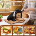 Manual Bread Slicer for Homemade Bread with 20 Bags and Acrylic Cover, 6.6"