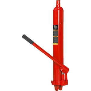 Big RED AQD3TR Hydraulic Long Ram Jack 3 Ton Heavy Duty Engine Hoist Cylinder with Clevis Base & Single Piston Pump - Professional Hydraulic Ram Cylinder for Garage Repair, Auto Shop, Farm Equipment