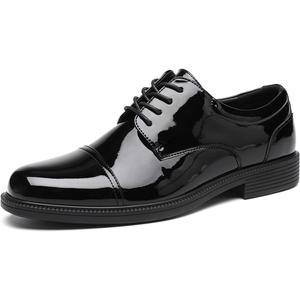 DECARSDZ Mens Classic Formal Oxford Lace-up Patent Leather Shoe for Men Wedding Suit Tuxedo Dress Shoes, Black US 9.5