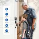 Veise Fingerprint Door Lock Set, Keyless Entry Door Lock, Front Handle Set, Electronic Keypad Deadbolt with Lever Handle, 2 Keys, Auto-Locking, One-time Codes, Easy to Install, Matte Black