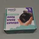 Child Safety Door Knob Cover (4 Pack) Hard-to-Remove Dual-Lock Door Handle Covers for Kids - Reusable Baby Proof Door Knob Locks - Installs Easily, No Tools Needed (Black)