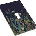 Light Switch Covers 1 Toggle Boho Wild Flowers Herbs Floral Single Toggle Wall Plate Decorative Switchcover Electrical Switchplate For Country Bathroom Bedroom Decor(2 Pack)