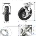 8 Inch Pneumatic Casters Wheels, Heavy Duty Casters Set of 4 with Brake, 1000 lbs Capacity, Locking Swivel Rubber Caster, Outdoor Caster Wheels for Workbench, Cart, Trolley and Wagon