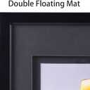 Yaetm 11x14 Double Floating Mat Picture Frame Set of 2, Display Picture 8x10 with Black Double Mat, Polished High Definition Real Glass, Wall Mounting Photo Frames, Black
