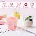 120 Sets Dessert Cups with Lids and Spoons, 5oz 6oz Clear Plastic Parfait Cups for Easter Spring Party Disposable Mini Dessert Containers Serving Fruit Ice Cream and Pudding (360pcs, 3 Style)