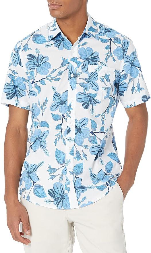 Amazon Essentials Slim-Fit Men's Short Sleeve Button Down Shirt, XS