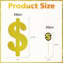4 x 31Pcs Gold Dollar Sign Sticker Dollar Themed Party Decorations