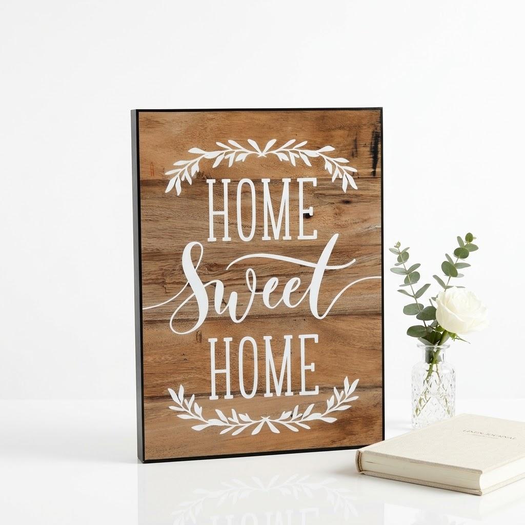 Rustic Wooden "Home Sweet Home" Decorative Wall Sign