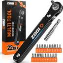 ZOOI 22 In 1 Ratchet Screwdriver Set, EDC Gear Tool Pocket Ratcheting Screwdriver, Mens Dad Gifts for Men Dad Him, 90 Degree Right Angle Screwdrivers, Tight Spaces Mini Ratchet Set (Black)