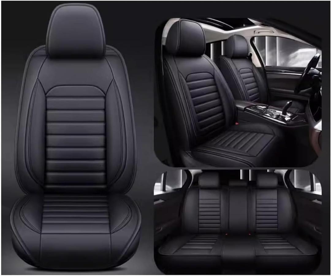 Car Seat Cover, for Mazda CX-9 2007-2023, Universal Leather Seat Covers Waterproof Non-Slip Seat Protectors Auto Seat Covers(Black) 