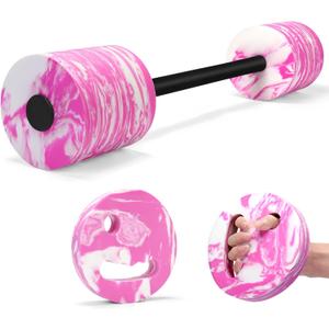 29.3 Swimming Barbell with Water Exercise Discs Swim Dumbbell High Density EVA Foam Aquatic Exercise Equipment Swimming Aid for Adults (Pink)