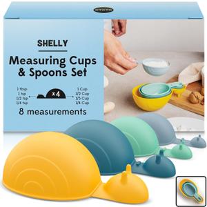 OTOTO Measuring Spoons Set - Teaspoons for Dry & Liquid Ingredients, BPA-free & Dishwasher Safe, Funny Gifts, Baking Accessories, Unique Kitchen Gadgets (Shelly)