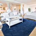 Terrug Light Navy Fluffy Area Rug for Bedroom, 4x6 Ft Tie-Dyed Shag Throw Rugs, Soft Machine Washable Plush Carpet with Non Slip Backing for Girls Kids Room Bedside Floor Decoration