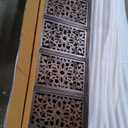 Room Divider Wood Screen - Rajasthan Antique Brown - 4 Panel Folding 72 x 80 - Intricate Hand Carved Decorative Functional Versatile Portable Partition Reversible Freestanding Privacy - COTTON CRAFT