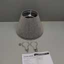 Lamp Shades for Table Lamps, Gray Lamp Shades Set of 2, 5.5" Top x 10" Bottom x 6.6" High, Natural Linen Lamp Shades for Floor Lamps Bedside Lamps, Spider, Bulb Clip Adapters Included