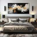JuhaiArt Large White Wall Art Abstract Canvas Picture for Office, 59"L x 29"W
