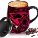 Ideus 16 oz (470 ml) Insulated Coffee Mug with Handle and Lid, Double Wall Stainless Steel Vacuum Thermal Coffee Mug, Travel Coffee Cup Thermal Cup for Home and Office (Red Zebra)