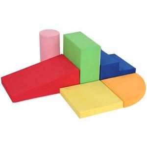 JungleDove 6-Piece Set Baby Foam Climbing Blocks for Toddlers - Baby Climbing Toys for Toddlers Indoor - Kids Soft Play Climbing for Toddlers - Velvet Foam Play Gym Playtime Corner Climber
