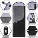 VENTURE 4TH Backpacking Sleeping Bag  XXL, Double and Single Sizes - Lightweight Warm & Cold Weather Sleeping Bags for Adults, Kids & Couples  Ideal for Hiking, Camping & Outdoor Adventures (Silver/Gray)