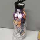 Cute Dog Insulated Water Bottle with Straw 20 oz,Pet Faces Stainless Steel Leak Resistant Double Wall Water Bottles with Handle for Gym Sports Travel Outdoor