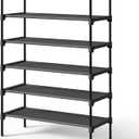 Kitsure Shoe Rack - Non-Woven Shoe Rack Shelf, Shoe Organizer for Closet, Entryway, Garage & Corridor, Stackable Shoe Shelves, 27.5" Wide - 6 Tier, Black