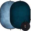 Kate Collapsible Backdrop Pop Up Backdrops Portable Folded Blue Background for Portrait Photography, for Video Conference, for Live Stream, 5x6.5ft