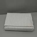 THREAD SPREAD 100% Organic Cotton Printed Sheets Queen Size - 4 PC Organic Cotton Percale Sheets Queen Set (Pinstripe - Light Grey), Cooling & Breathable Sheet, 16" Deep Pocket - GOTS Certified