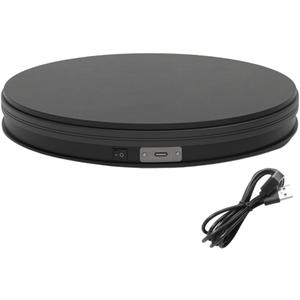 fotoconic Black Electric Motorized Rotating Turntable Display Stand, 14 Inch / 35cm Diameter, 110 Lb Centric Loading for Shop Display