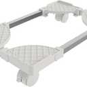 Hovadova Adjustable Computer Tower Stand, Mobile PC Stand for Floor with 4 Locking Caster Wheels Fits Most PC, Under Desk CPU Holder for Office, Gamers and Students (White)