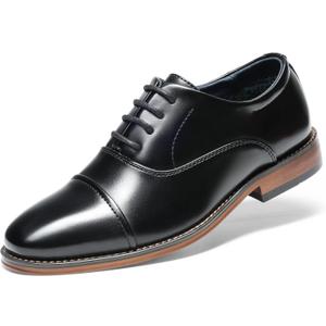 Bruno Marc Boy's Classic Oxfords Dress Shoes (5 Big Kid, Black)