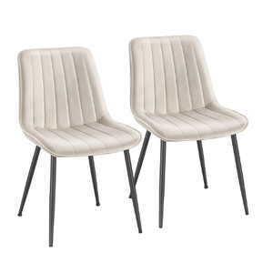 SONGMICS Dining Room Chairs Upholstered Chairs Curved Backrest Set