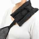 Upgrade Neck Pad Strap Cushion Pillow for Arm Sling Comfort Shoulder Support Pad Rotator Cuff Replacemet Surgery Elbow Brace Carry Padded Cover Broken Wrist Hand Injury Cast, Minky Dot Black