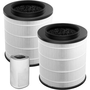 2-Pack 12030 HEPA Replacement Filter, 1,000 Sq. Ft. Capacity, Compatible with Clorox Medium Room Air Purifier 11030 & 11031, 3-in-1 HEPA Filter for Dust, Pet Dander, Pollen, #12030