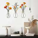 3 Pcs Metal Flowers Wall Arts Rustic Farmhouse Decor Bathroom Wall Decor Dining Room Wall Decor Minimalist Decor Housewarming Gifts (Colorful-C)