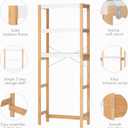 UTEX 3-Tier Over the Toilet Storage Shelf with Bamboo Frame, White