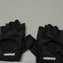 HOZMOZ Ventilated Weight Lifting Gloves, Thick Padded Workout Gym Gloves with Full Palm Protection & Grip & Shock Absorption for Women & Men's Fitness Exercise Training (Medium, Black)