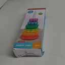 Baby Spinning Stacking Toys for Toddlers 1-3, Rainbow Ring Stacker Montessori Toys for Babies 6-12 Months, 1 2 3 One Year Old Girl Boy Christmas Birthday Gifts, Autism Sensory Learning Toy (14 inches)