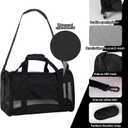 Cat Carrying Case - Pet Carrier Airline Approved, Portable and Breathable Pet Travel Carrier Removable Fleece Pad, Collapsible Cat Carrier Dog Carrier for Medium Cats Small Cats Dogs(Medium, Black)